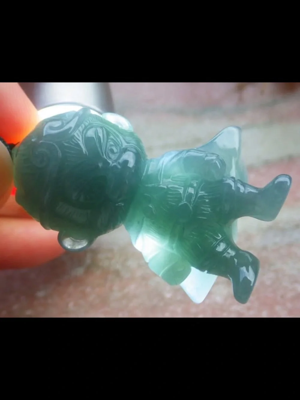 Certificate Jadeite Jade Pendant Green Monkey Sun Wukong The Monkey King